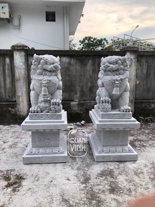 Cặp Kỳ Lân đá xám 06