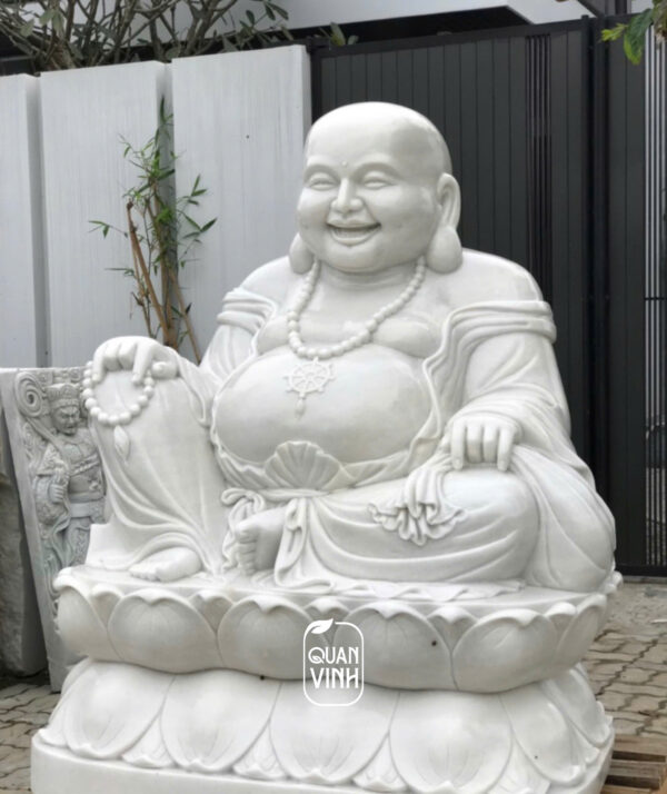 Tượng Phật Di Lặc đá trắng 07