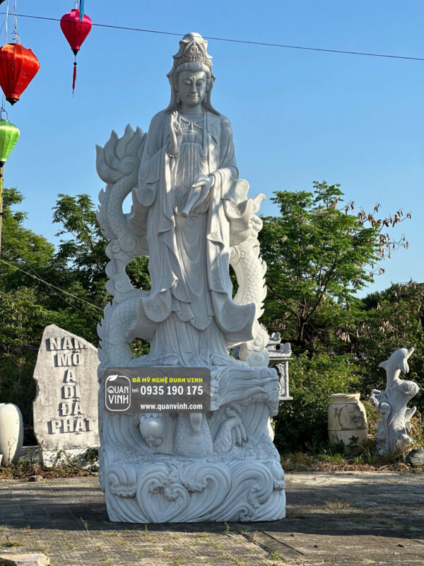 Tượng Phật Quan Âm Cưỡi Rồng Đá Tự Nhiên 12
